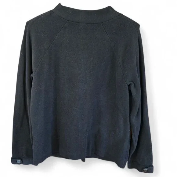 Lane Bryant Womens Black Knit Cardigan Size 18/20 100% Cotton Long Sleeve Button - Picture 5 of 7